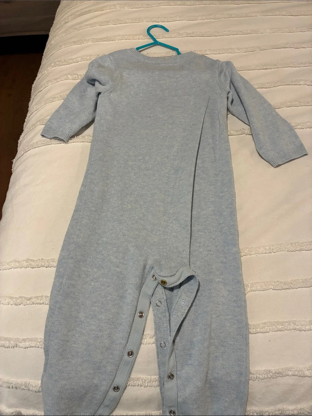 GAP Light Blue Knit Baby Footie One-Piece